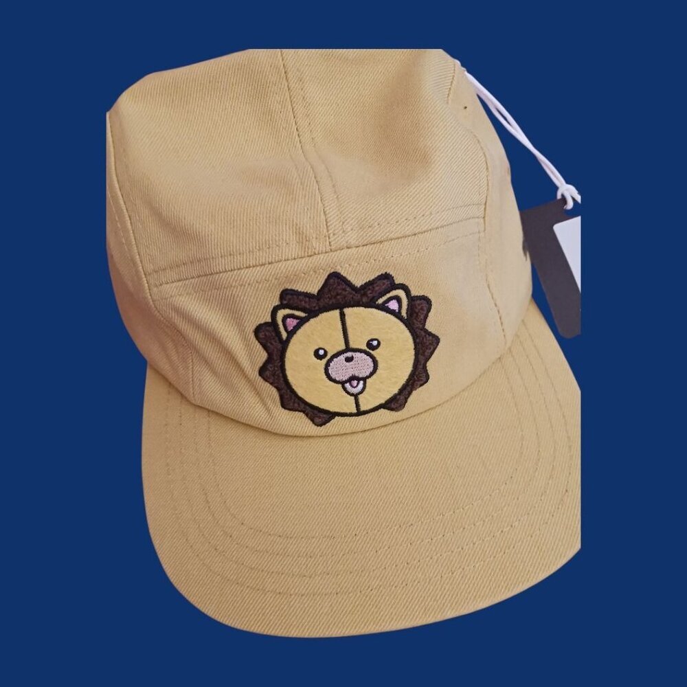 Koms Kamper Women Hat Bleach X Loud Embroidered Lion Adjustable Golden Yellow - Picture 6 of 12